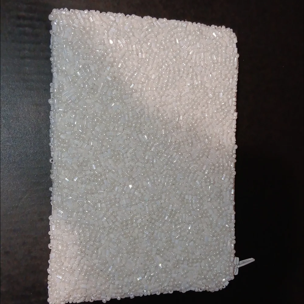 Tiana B. Beaded White Clutch with Colorful Design - Picture 3 of 3